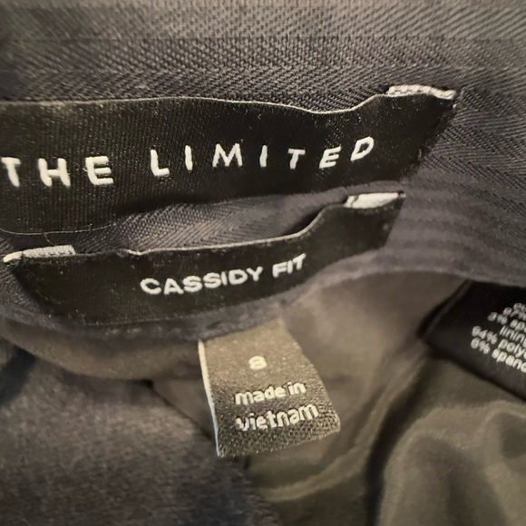 The Limited Cassidy Fit charcoal gray wool dress trousers lined pockets zip SZ 8 - Picture 6 of 13